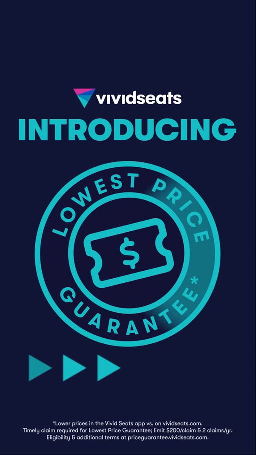 Introducing our NEW Lowest Price Guarantee! ✨ Fan out with lower in-app ticket prices. Guaranteed. 🎟️