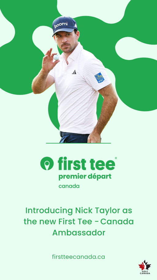 We are proud to welcome Canadian golf star Nick Taylor as an official ambassador for First Tee – Canada.

Nick and his family are passionate about giving back to the game and helping youth from all backgrounds access golf, develop life skills and embrace values they can carry beyond the course.

Together, we will continue growing the game and building game changers.
.
.
Nous sommes fiers d’accueillir Nick Taylor, vedette canadienne du golf, à titre d’ambassadeur officiel de First Tee – Premier départ Canada.

Nick et sa famille ont à cœur de redonner au golf en aidant les jeunes de tous les horizons à découvrir ce sport, à développer des compétences de vie et à adopter des valeurs qui leur serviront bien au-delà du terrain.

Ensemble, nous continuerons à faire croître le golf et à développer les acteurs du changement.