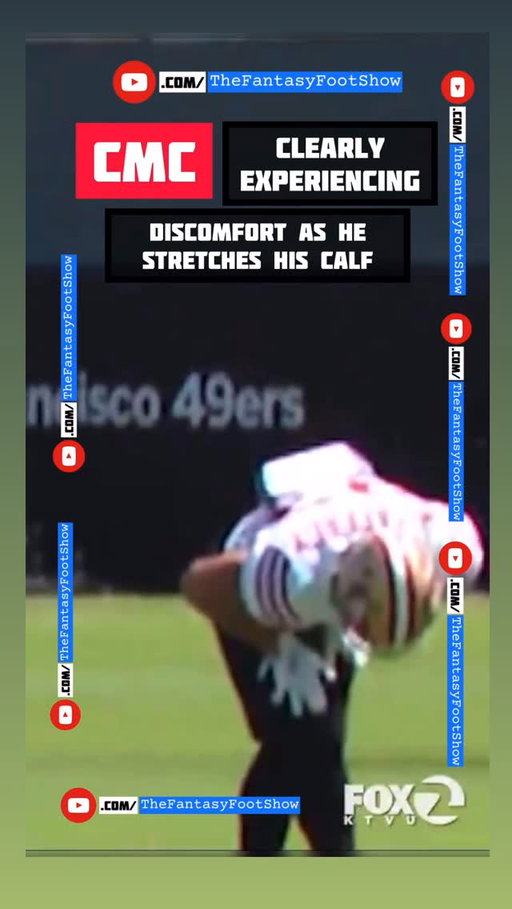 CMC in clear discomfort as he stretches out his calf. More to come after the Niners press conference today, regardless, this is a problem you McCaffrey returns to practice, as his calve is clearly bothering him, most likely an indicator of more Achilles tendon issues to come. Christian McCaffrey has bilateral chronic Achilles tendinitis, which doesn’t go away. 
.
#christianmccaffery #cmc #49ers #49ersfaithful #fantasyfootballadvice #week1 #fantasyfootball
