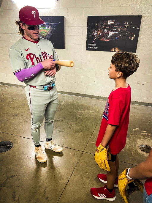 Baseball is the best ❤️

Harrison Bader brought Lincoln down after the game to give him a signed bat!