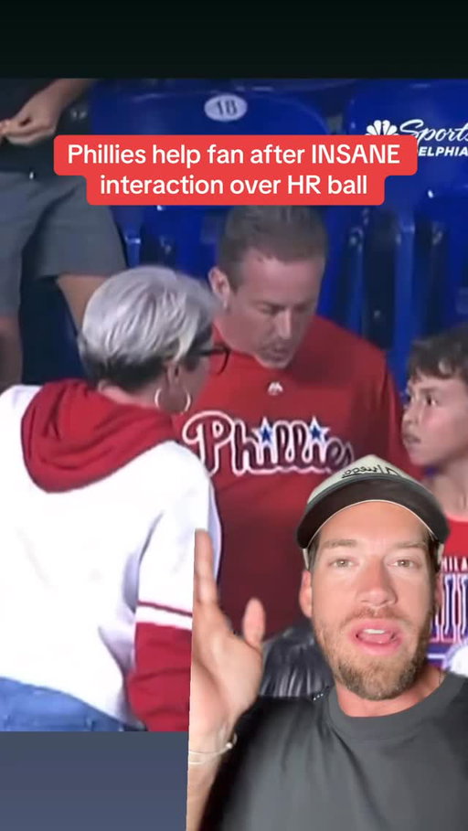 What a TURN OF EVENTS for this father and son Phillies fans who thought they had a home run ball 😭 #MLB #philadelphiaphillies #phillies #miamimarlins