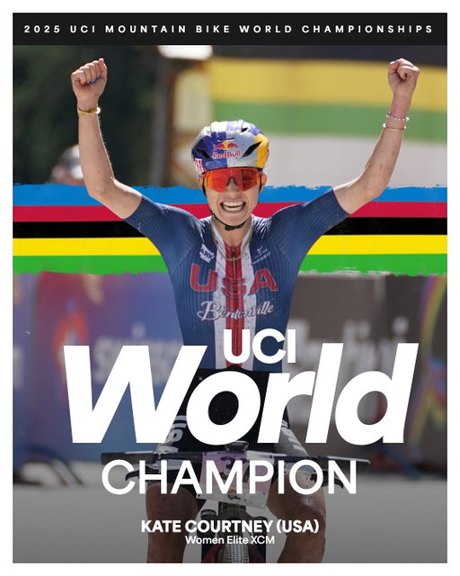Kate Courtney 🇺🇸 

Your 2025 UCI Women Elite Cross-country Marathon World Champion 🌈

📸 @swpix_cycling 

#Valais2025