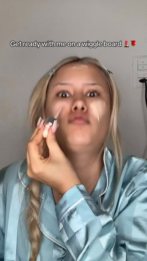 GRWM on a wiggle board 🫨 Do you like the result? 👀 #makeup #eyeliner #eyelinertutorial #makeupvideo #tiktokgirls #makeupaddict #makeupideas #wakeupandmakeup #instareels #viral #foundation #makeupideas #makeuplook #beauty #instagood #wiggleboard #joke #fun #makeupchallenge #challenge