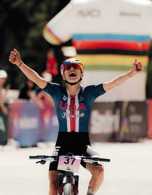 XCM World Champion 😭❤️🌈

Seven years ago I won a world title on Swiss soil in the XCO. It skyrocketed my career and changed my life in many ways. It made me believe anything was possible. 

Today, I pulled on the rainbow jersey for the second time in my career - this time in the marathon discipline. This was one of the hardest and most unexpected races of my career. 77 miles and 16k of climbing with so many ups and downs, including the flat tire I rode for the last 20 minutes of the race. From start to finish this experience and race was a gift. And one I got to share with the people who matter most ❤️

Thank you for those who kept giving me reasons to believe 🌈✨ We sent it! 

And a HUGE congratulations to @keegels99 on making it a double for Team USA!!! 

Photos by @thomas_maheux 🙏🏽
