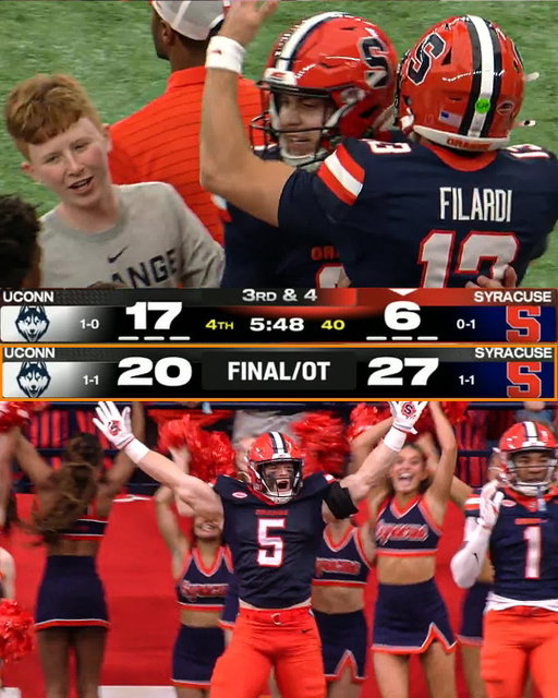 SYRACUSE COMPLETES THE COMEBACK WIN OVER UCONN 🍊