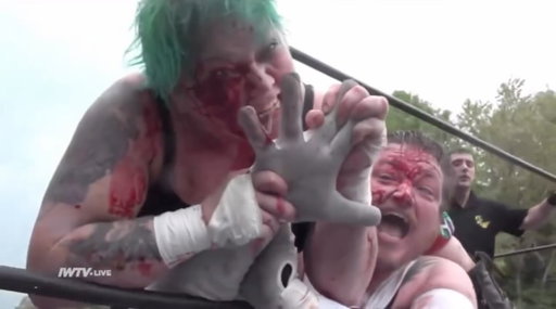 Mickie Knuckles removes glass from Rickey Shane Page.
- CZW ToD22 9/6/2025

#Deathmatch #deathmatchwrestling #ultraviolent #unfnbelievable #prowrestling
