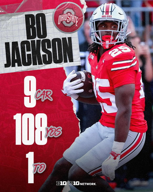 Bo knows debuts 💪

The freshman RB made the most of his first career touches.