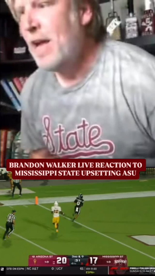 MISSISSIPPI STATE HAS UPSET NUMBER 12 ARIZONA STATE AND @brandonfwalker IS GOING CRAZY