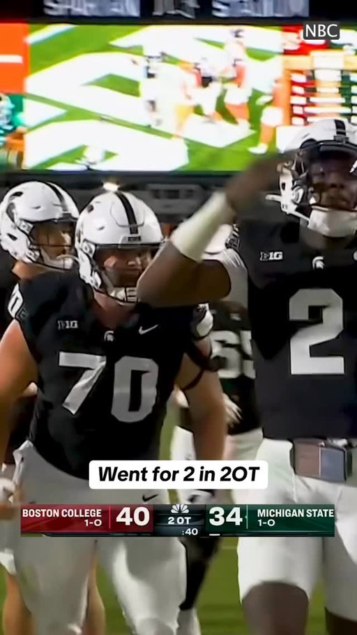 @msu_football goes for two in 2OT for the WIN 💪