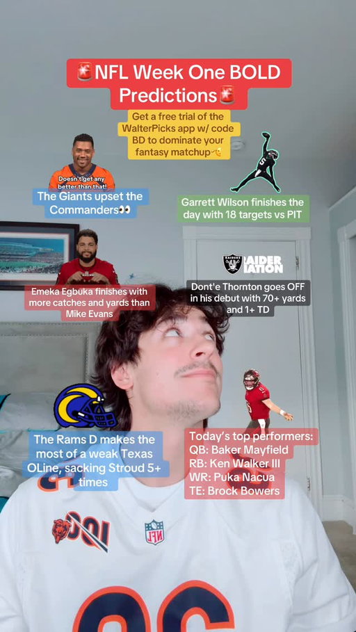 HAPPY FOOTBALL DAY IN AMERICA!!! WE ARE SO BACK

#bearswalterpicks #nflpredictions #nflsunday #fantasyfootballtips #nflpicks