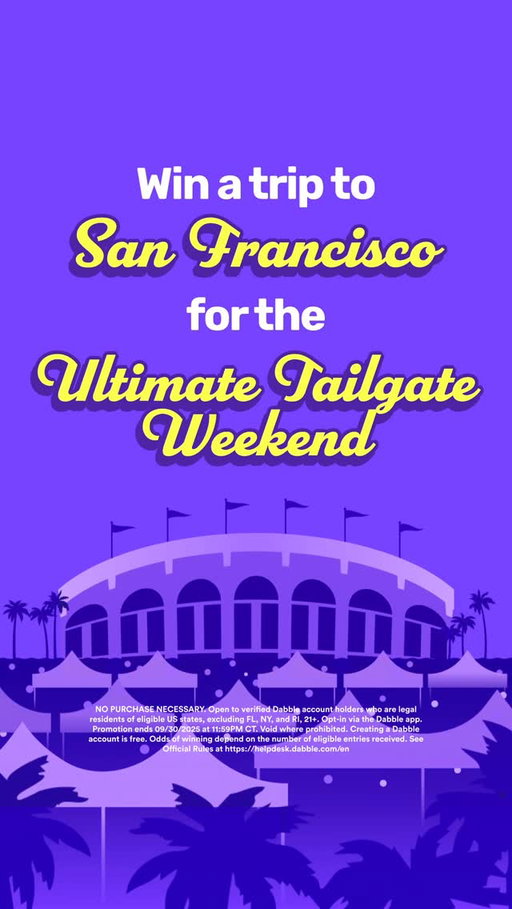 🎉 Are you ready for the Ultimate Tailgate Weekend in February? 🎉

YOU and a FRIEND will have a chance to win:

✈️ All-inclusive trip to San Francisco (including flights, hotel, food, drink, and transportation!)
⭐️ Tickets to exclusive tailgate and fan event parties!
🎒 Dabble Swag Bags
 📅 When: February 5th-February 9th

Completely free to enter:
-Opt In via the “The Ultimate Tailgate Weekend” Story Group in your Feed on the Dabble App to fully qualify!

FOR BONUS ENTRIES into the giveaway refer at least one friend to Dabble between 9/7 and 9/30
The MORE friends you refer, the MORE entries you get into the final giveaway! So don’t be shy 😉

Contest ends on September 30th at 11:59pm CT

Ts&Cs do apply.

🔗 For more information, head to the link in our bio