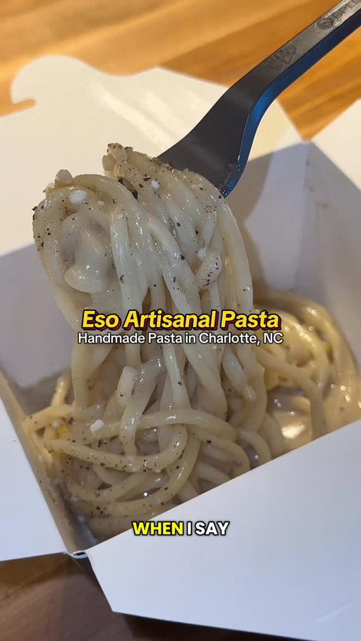 🍝 ESO Artisanal Pasta - Charlotte, NC

@esopastaclt 
FT. @wheatberrybakeshop.clt delicious focaccia!

I got to sample some dishes from the brand new ESO Artisanal Pasta stall in Optimist Hall. I have been following their journey for quite a while and I was intrigued by what they were bringing to the CLT food scene.

One thing is for sure, they have fine tuned their technique and recipes to perfection. Everything I tried was outstanding and warmed my heart from the inside out. 

I truly would order anything off their menu again because it really was that good. My personal favorite was the cacio e pepe. Simple yet nuanced, balanced with rich flavor, and the 100 cracks of black pepper they include with each order just goes to show that the details add up to something beautiful. 

Please go check them out and support their business. It’s all made to order so expect a little bit of a wait. I am so excited to see how they evolve and what else they will add to their menu 👀

The truth is, this is exactly what we need here in Charlotte! 

#wheretoeat #charlotte #pasta #blackownedbusiness #womenownedbusiness