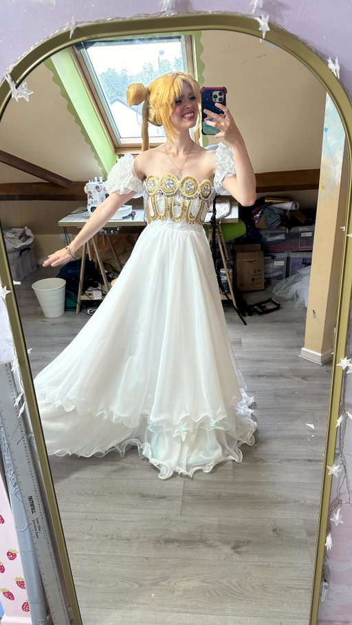 Making my Sailor Moon Princess Serenity dress 🤩💖

Hi so the main dress and sleeves are done!! 🥰💖 I am so happy with how this dress looks on I am not usually a fan of the empire silhouette on me so I am super happy with how the shape turned out!!

There are so many different references for this dress I had to pick from (original inspo, anime, manga, crystal and museum pieces) but I eventually decided on making a mix! ✨

On to the accessories!! I have been wanting to make a moon staff for ages and now I can 🥰💖

#sailormoon #sailormooncosplay #princessserenity #princessserenitycosplay #sewing #fashion #diy #costume #cosplay #dress #princess #princessdress