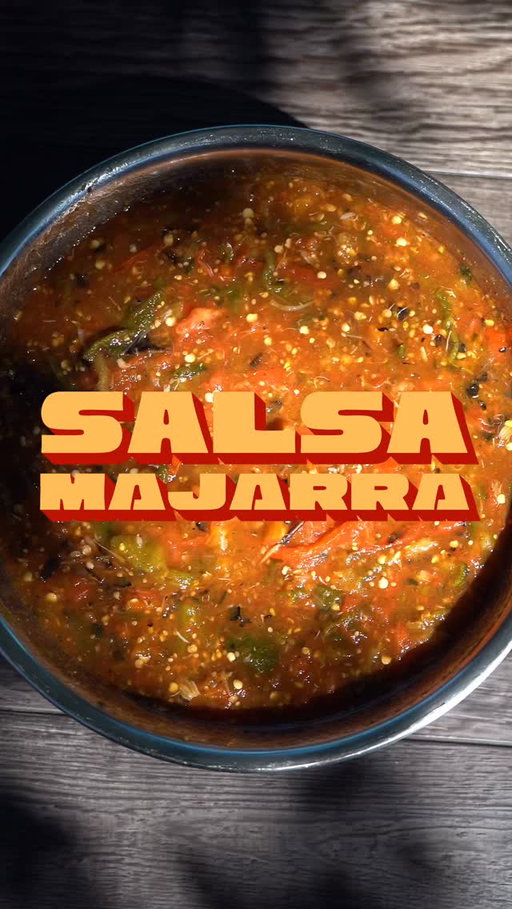 Peak summer = peak chaos in the garden. 😂 Tomatoes, tomatillos, poblanos, banana peppers, serranos, habanero…basically everything that will fit on the grill went into this salsa. We call it Salsa Majarra aka martajada aka “the rustic crush.”

Charcoal + molcajete = flavor bomb. Add my mom’s obsessive gardening and my grandpa’s farmer genes and it’s literally unfair how good this salsa is.

Drop a comment and I’ll send the recipe your way. #salsa101