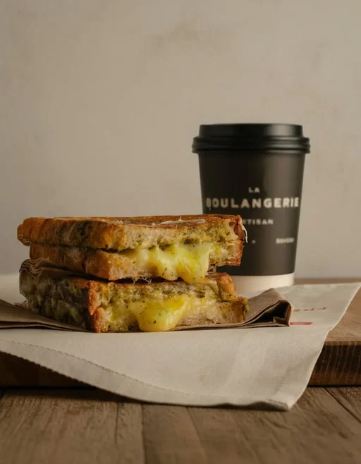 Our delicious cheese & pesto toastie, made with vegetarian pesto. 

Part of our toastie range which also includes cheese & spiced tomato chutney, cheese & ham or just simply cheese.

Available at both our Battledown & Dunkertons locations.

#cheltenham #toastie #bakery