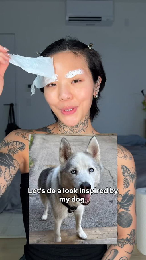 Makeup inspired by my dog 🕊️ 
•
•
•
#avantgardemakeup #editorialmakeup #experimentalmakeup #graphicliner