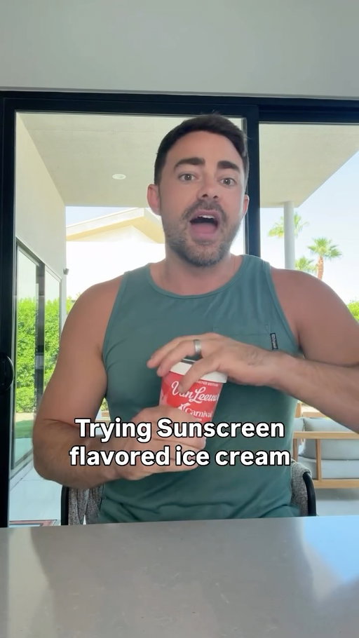 Trying the Sunscreen flavored ice cream @carnival sent me. I won’t spoil it all in the caption but it definitely tastes like sunscreen. #CarnivalPartner