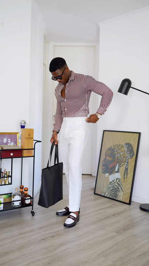 Back to business | Burgundy & White - what’s your take on this casual outfit? 

🔎 OUTFIT DETAILS: 

Shirt : @markham1873 
Trousers: Tailored Made 
Loafers : @ghbass 
Fragrance : Dior Homme @diorbeauty 
Watch: @filippoloretiwatches 
Sunglasses: @rayban 

#menswear #colorcombination #outfitmen #reel #whatiworetoday #simpleoutfits #menwithclass #dappermen