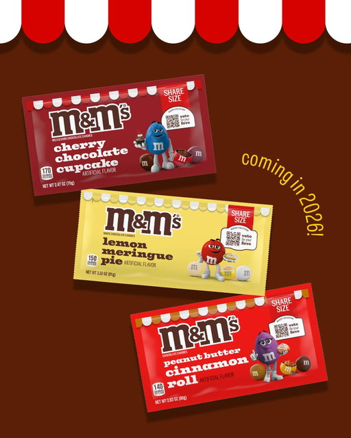 Introducing… the M&M’S Bakery Collection! Starting in January 2026, you can try these limited-edition flavors and vote on which one stays on the shelves. What flavor are you most excited for?!