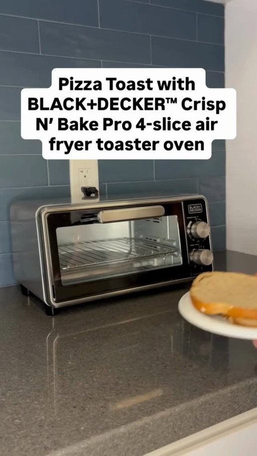 The perfect Saturday lunch? Easy pizza toast made in the BLACK+DECKER™ Crisp N’ Bake Pro 4-Slice Air Fryer Toaster Oven. 🍕

Find it now at @walmart!

#BlackAndDecker #WalmartFinds #EasyRecipes