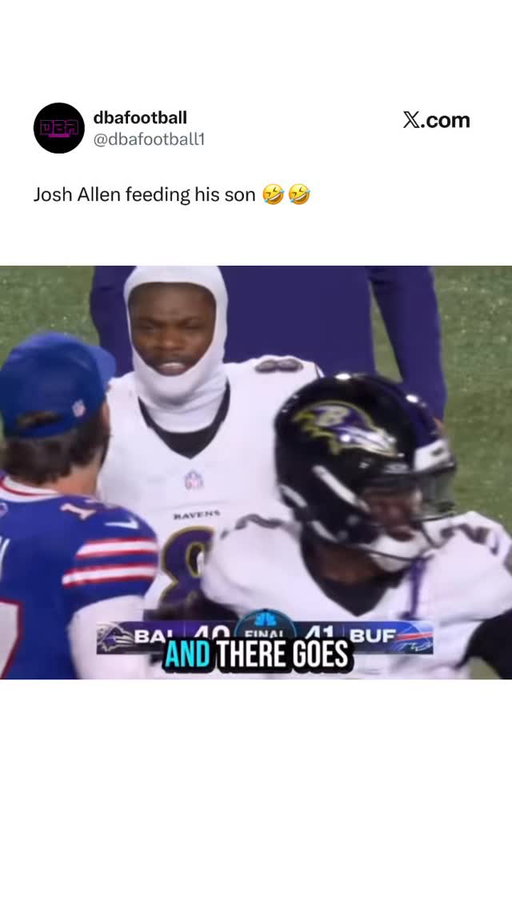 Josh Allen talking to Lamar Jackson after the game 😂😂

Follow @dbafootball for more!

#nfl #football #sports #nba #nflfootball #nflnews #superbowl #nfldraft #mlb #nflmemes #life #ers #espn #americanfootball #nhl #collegefootball #madden #nflplayoffs #basketball #patriots #explorepage #touchdown #fantasyfootball #ncaa #dallascowboys #explore #cowboys #raiders #steelers #nflsunday