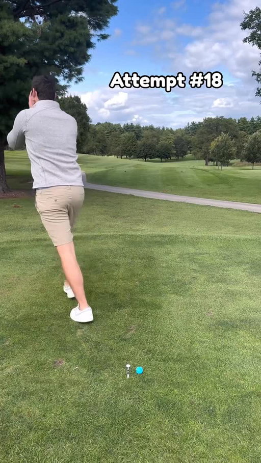 Day 2 — It’s possible… #happygilmore2 #tee #trickshot