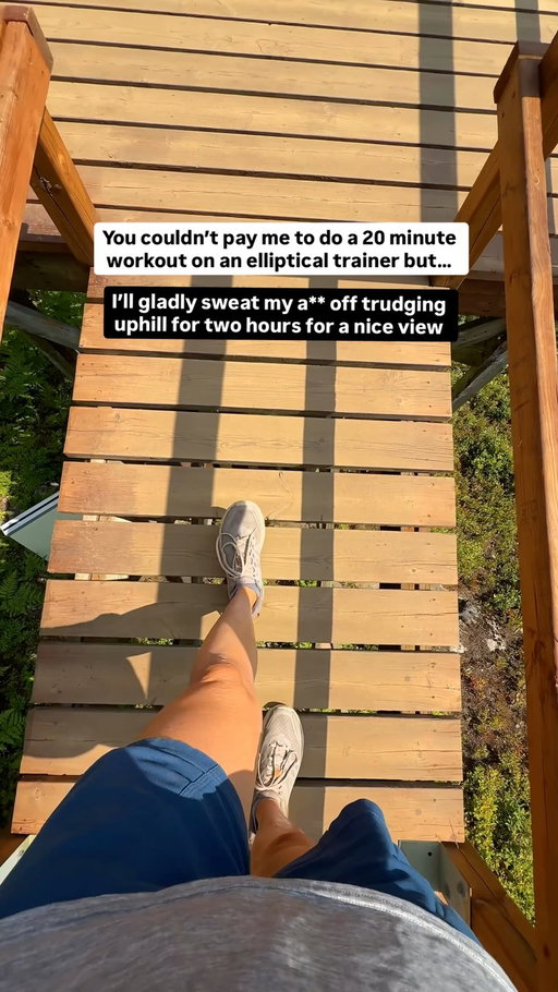 And to think I used to pay $100/month for a fancy gym membership only to hate every second of those boring workouts…

No thanks! I’ll take this any day.

💪 Share this with someone you want to go on a hike and work up a sweat with

📍 and in case your wondering, this is one of the lookout points on the Statue of Our Lady of Saguenay Trail in Quebec