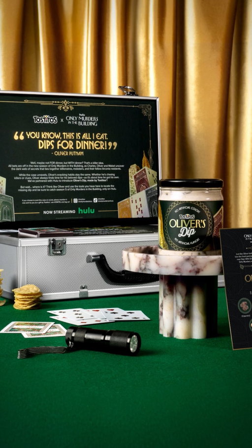 Inspired by Hulu’s Only Murders in the Building and the man who loves dips like no other, we’ve partnered with @onlymurdershulu to introduce Oliver’s Dip by Tostitos. Just like the Arconia’s latest whodunnit, this debut comes with secrets… and a mystery flavor you’ll have to taste to believe. Drop a comment on this post if you’re tuning into the premiere today and you just might get your hands on this box of the dip 🫆

1 Oliver’s Dip box winner will be selected every week from 9/9 to 10/28. Only Murders in the Building Season 5 is now streaming on Hulu and with #HuluOnDisneyPlus. NO PURCH. NEC. Open to legal res. 50 US & DC, 18+ (19+ AL/NE). Void where prohibited. Ends 10/29/25. Limit 1 entry per person per Instagram account. See link in bio for Official Rules.