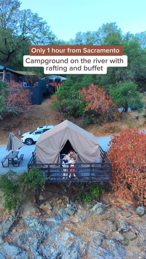 Just an hour from Sacramento and you’ll find a family-friendly escape at 📍𝐀𝐦𝐞𝐫𝐢𝐜𝐚𝐧 𝐑𝐢𝐯𝐞𝐫 𝐑𝐞𝐬𝐨𝐫𝐭 @american_river_resort 🌿⛺️💦

We stayed in a Classic river front glamping tent, and falling asleep to the sound of the river stream was magical ✨. The kids had the best time exploring nature, splashing in the pool 🏊‍♀️, and walking to 📍James Marshall Gold Discovery State Park just down the road 🏞️.

This resort really has it all – 𝐑𝐕 𝐬𝐢𝐭𝐞𝐬, 𝐜𝐚𝐛𝐢𝐧𝐬, 𝐠𝐥𝐚𝐦𝐩𝐢𝐧𝐠 𝐭𝐞𝐧𝐭𝐬, 𝐛𝐮𝐟𝐟𝐞𝐭 𝐦𝐞𝐚𝐥𝐬 🍴, 𝐚 𝐬𝐰𝐢𝐦𝐦𝐢𝐧𝐠 𝐩𝐨𝐨𝐥, and it’s also the home base for 𝐀𝐦𝐞𝐫𝐢𝐜𝐚𝐧 𝐖𝐡𝐢𝐭𝐞𝐰𝐚𝐭𝐞𝐫 𝐄𝐱𝐩𝐞𝐝𝐢𝐭𝐢𝐨𝐧𝐬 @american_whitewater , one of the top rafting companies on the American River 🚣‍♂️. We even got to try rafting one by one (my husband in the morning, me in the afternoon 🌊) while the kids stayed happily entertained with the other parent at camp.

It’s the perfect mix of rafting adventure for parents + fun and relaxation for kids 💛.

Comment “CAMP” and I’ll send you the link to the campground ⛺️ This campground is coming soon to @hipcamp 

👉 Would your family choose glamping, a cabin, or RV camping for an early fall getaway?

#AmericanRiverResort #SacramentoWithKids #FamilyGlamping #SacramentoDayTrips #WhiteWaterRafting #AmericanRiver #FamilyCamping #hosted