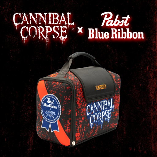 What better way to keep your drinks cool than with these @cannibalcorpseofficial x @pabstblueribbon x @kangacoolers ?! 🧊 We will have these out on the road with us on our tour that starts next week, so be sure to stop by the merch booth. This tour exclusive cooler that fits an entire 12-pack of PBR and keeps it cold for up to 7 hours without ice!