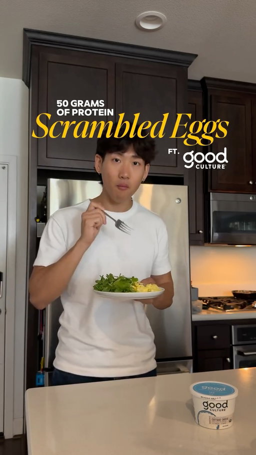 my go-to high protein breakfast with @good_culture 🍳

this meal has single-handedly helped me lose -30lbs and stay lean without rebounding for a year now. in the beginning, i struggled a lot with getting enough protein in my diet until i found out that adding cottage cheese too anything is a LITERAL HACK

high protein cottage cheese eggs recipe:
- 4 eggs (6g protein each)
- 1 cup @good_culture 2% cottage cheese (28g protein)
- spray of avocado oil
- flaky salt and freshly ground black pepper

optional: 1 cup arugula, black garlic

recipe:
1. whisk eggs, cottage cheese and pepper in a bowl
2. heat a non stick pan to medium heat and spray with oil
3. add eggs and continuously stirring for creamy, soft texture
4. cook until desired wetness (i prefer to cook longer for less moisture)
5. season with salt, pepper, black garlic

optional: serve with arugula

#goodculture #goodculturepartner #fitness #ad