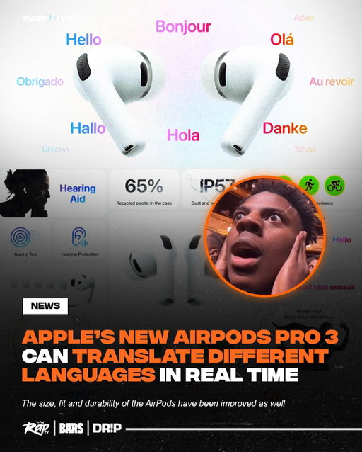 #Apple just announced the #AirPods Pro 3‼️🔥

The latest model features upgraded Active Noise Cancellation, blocking up to 2x more noise than the previous generation and 4x more than the original. The updated design offers a better fit and enhanced in-ear stability for activities like running, HIIT, and yoga. Additionally, AirPods Pro 3 measure heart rate and track over 50 workout types with the new experience in the Fitness app on iPhone.

The AirPods Pro 3 include Live Translation, making it easy to have face-to-face conversations across different languages.

AirPods Pro 3 can be pre-ordered today, with availability beginning Friday, September 19.

Y’all copping a pair⁉️🤔

#PolymarketPartner