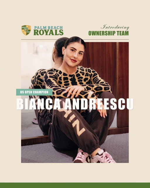 Welcome Bianca Andreescu to the Palm Beach Royals ownership team! 👑 The Royals will begin play in Major League Pickleball next season 🥒