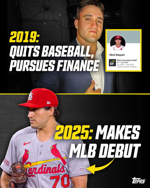 This former accountant just made his MLB debut! 👔 

In 2019, Nick Raquet walked away from baseball to pursue finance. “I was done.” His girlfriend eventually told him, “I’m sick of you complaining about your job.” That’s when he picked up a ball again and found his joy 🥹 

Five years later, he’s officially a big leaguer. Welcome to The Show, Nick! ❤️