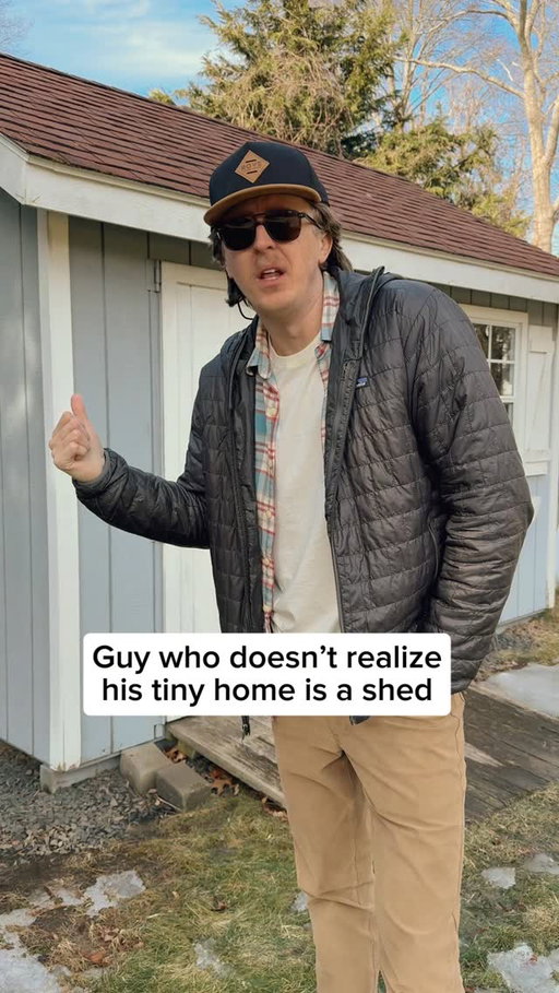 The double barn doors are such a nice touch #shed #tinyhome #tinyhouse #friends #comedy #reels