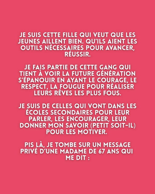 Bref.
Bonne journée xxx et merci à @alex_barrette  et @genevievehd  d’en avoir parlé ce matin à la radio, vous m’avez inspiré ce statut !