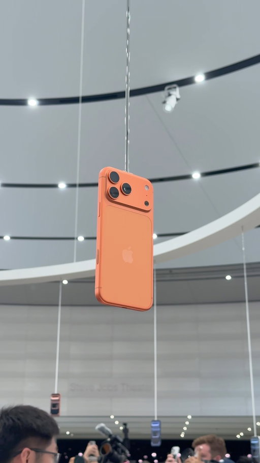 How do we feel about the new cosmic orange #iphone17pro?! I am so hyped for these cameras!! 😍 #appleevent #iphone17