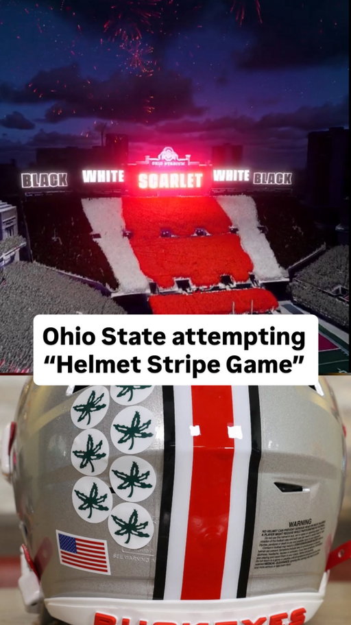 Is there any way Ohio State’s helmet stripe out game works out as planned? #ohiostatefootball  #ohiostatebuckeyes #CollegeFootball #ohiostate