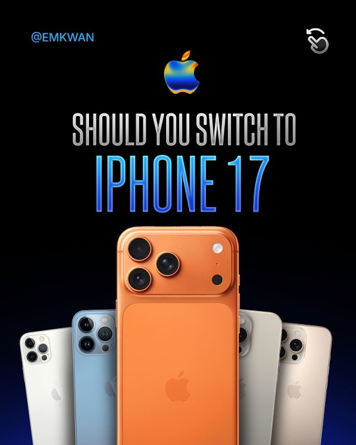 🚨 iPhone 17 Upgrade Guide 🚨
Thinking of switching? Here’s the breakdown 👇

📱 If you’re on iPhone 12, 13, or 14 → YES, the upgrade to iPhone 17 is worth it. Big jump in performance, camera, and battery life.

📱 If you’re on iPhone 15 or 16 → You can hold out a little longer. The improvements are solid, but not must-have yet.

Should you switch? Depends where you’re coming from 🔄

💬 Comment below: Which iPhone are you using right now?

#apple #iphone17air #iphone17pro #iphone17promax