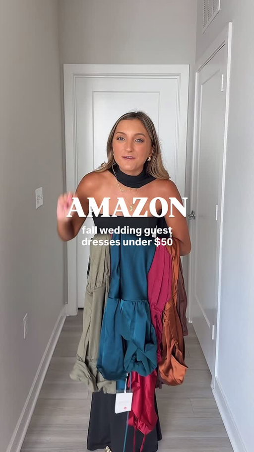 comment DRESS and I’ll dm you the links to all of these @amazon prime fall wedding guest dresses under $50💍🤎🍁