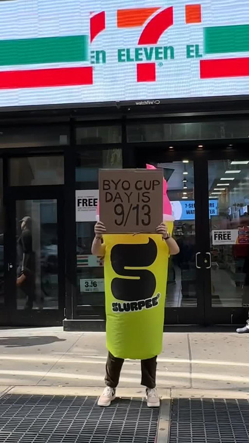 He trained his whole life for this moment. BYOCup Day: September 13th #Slurpee #BYOCupday #BringYourOwnCupDay