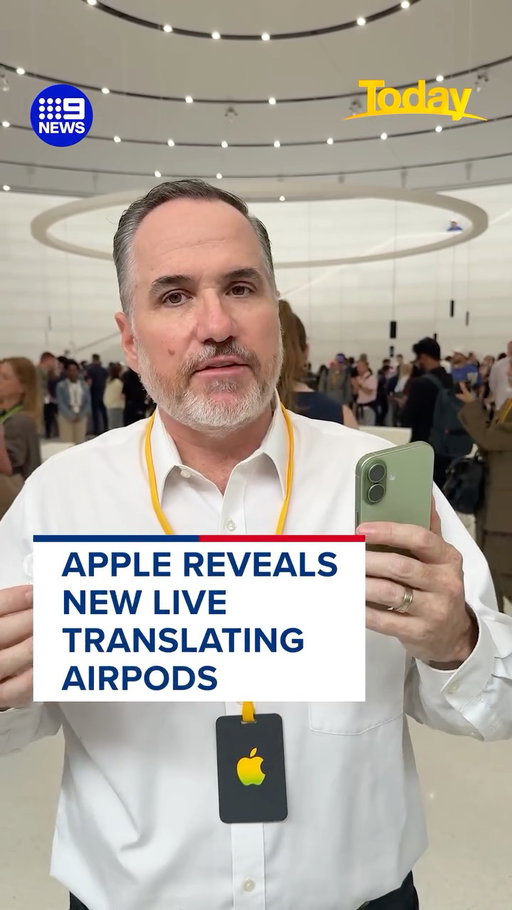 Apple have showcased their new live language-translating AirPods Pro 3. #9News