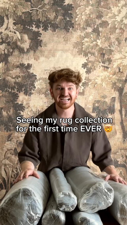 Filmed this MONTHS ago when I received the final samples for my new second rug collection with @joonloloi 🤩 Which one is calling your name?!