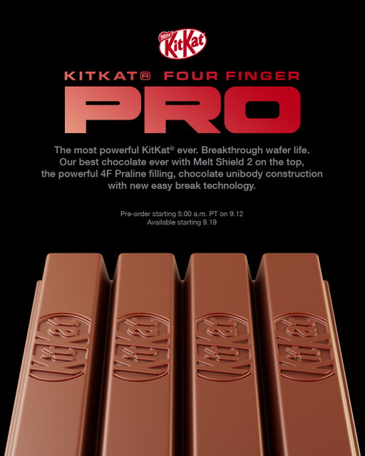 Introducing the KitKat Four Finger Pro ⚡️🍫

(…AKA the same KitKat you know and love 😉)

Let us know what other features you’d like to see! ✍️