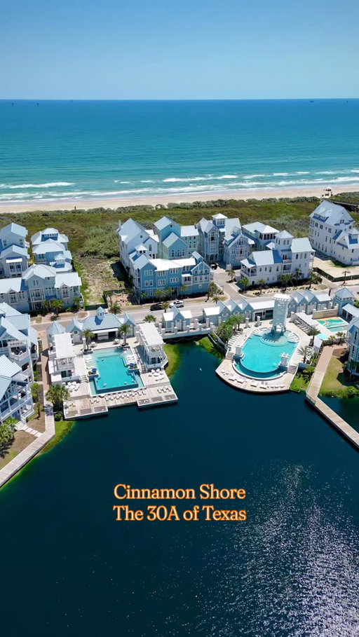 🌴 Welcome to @cinnamon_shore — basically the 30A of Texas! 🏖️ Nestled on Mustang Island in @visitportaransas, this dreamy coastal community is one of the most beautiful spots on the Texas coast. 🌊☀️ 

Here’s what each location offers: 
 📍Cinnamon Shore South (in the video)
💦 Iconic cabana-lined pool with hammock nets over the water
🏊 Sea Glass Pool & Fitness Center has broken ground, set to debut in Spring 2026!
👨‍👩‍👧 Splash pad + family pool overlooking a 7-acre lake
🔥 Lakeside plazas, fire pits & palm-lined walkways
🐾 Dog park + sports courts (pickleball, basketball)
🏠 Satellite rentals office for easy check-in + beach gear
🌴 Just 1.5 miles from North (golf cart ride away!)

📍 Cinnamon Shore North
👣 Easy dune crossovers to the beach
🏊 3 sparkling pools (family-friendly + heated options)
🎣 Fishing at Lake Colby
🤸 Fitness center + beach yoga
🎬 Outdoor movies & seasonal events
🍕 On-site eats: pizza, seafood, snacks & cocktails
👶🏻 Pirate playground + kid splash zones

Cinnamon Shore has created the perfect mix of vacation luxury + small-town coastal charm!

#cinnamonshore #30A #texascoast #texasbeach #portaransas #portaransastx #porta #texas #texastravel #exploretexas #texasvacation #texastodo #texasblogger