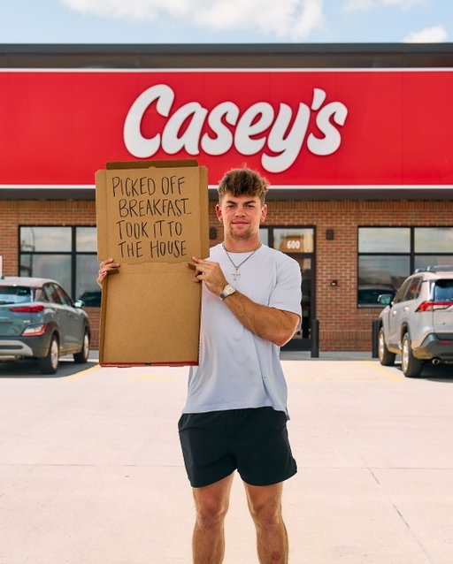 All jokes aside, you gotta hit up @Caseys for all your tailgating needs. Grab their legendary breakfast pizza for 40% off. #caseyspartner