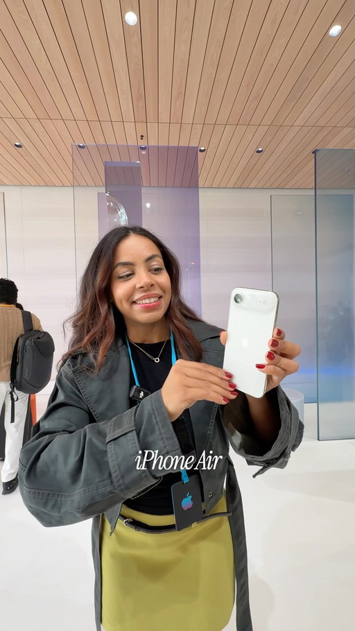 The iPhone Air is THE definition of sleeeeek ✨ #iphoneair #iphone17 #appleevent