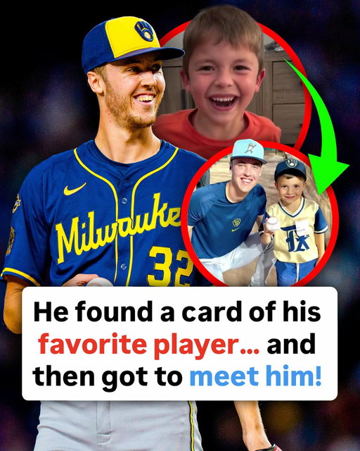 AWESOME MOMENT 🥹 6-year-old Champ pulled an autograph card of his favorite player, Jacob Misiorowski. Mis saw Champ’s epic reaction and knew he HAD to meet him. He invited Champ as his special guest to the Brewers vs. Rangers game, where Champ showed off his collection INSIDE the dugout 🔥 Just incredible.