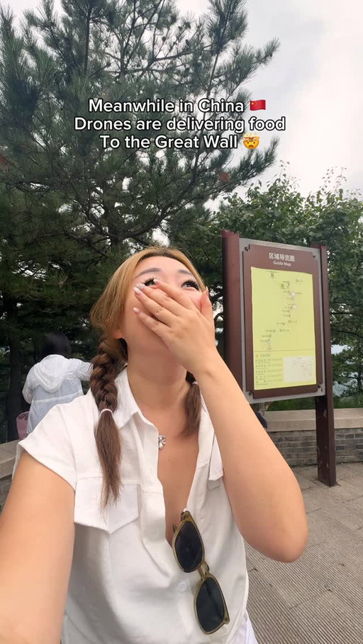 I guess this is what they mean by China is living in 2050 or that we’re really behind. 😭#chinatiktok #greatwall #chinatravel #greatwallofchina #trendingchina2025