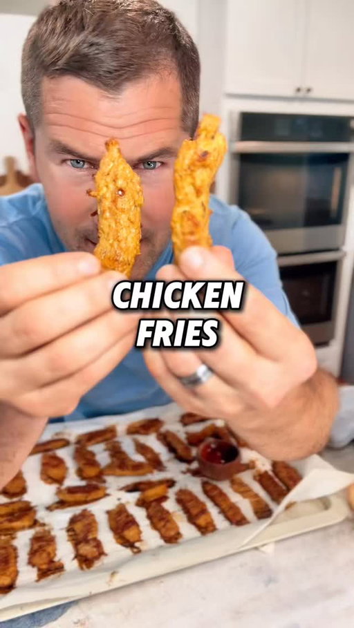 CHICKEN FRIES RECIPE ⬇️

Faster than a “fast” “food” drive through…and made with quality ingredients a fast food slop house could never compete with.

If you’re in a rush and need a quick dinner before sports practice, bedtime, or just a quick lunch in a busy day, these are perfect for that.

TIPS: follow these directions for the following results:

CRUNCHY FRIES—(like a French fry) make your strips thinner…the size of a pencil. Bake until crispy golden brown.

JUICY FRIES—take them out as soon as they firm up and turn just slightly golden brown.

INGREDIENTS:
4 @goodranchers chicken breasts
2 whole eggs
2 tsp Italian seasoning (with some extra thyme)
2 tsp paprika
2 tsp garlic powder
2 tsp onion powder
2 tsp salt
Cayenne pepper, to taste

DIRECTIONS:
1.) Blend everything together until smooth.

2.) Place into piping bag and squeeze out into parchment paper.

3.) Place chicken fries into preheated oven at 375°F.

4.) Bake to desired doneness.

5.) Serve, dip, enjoy!